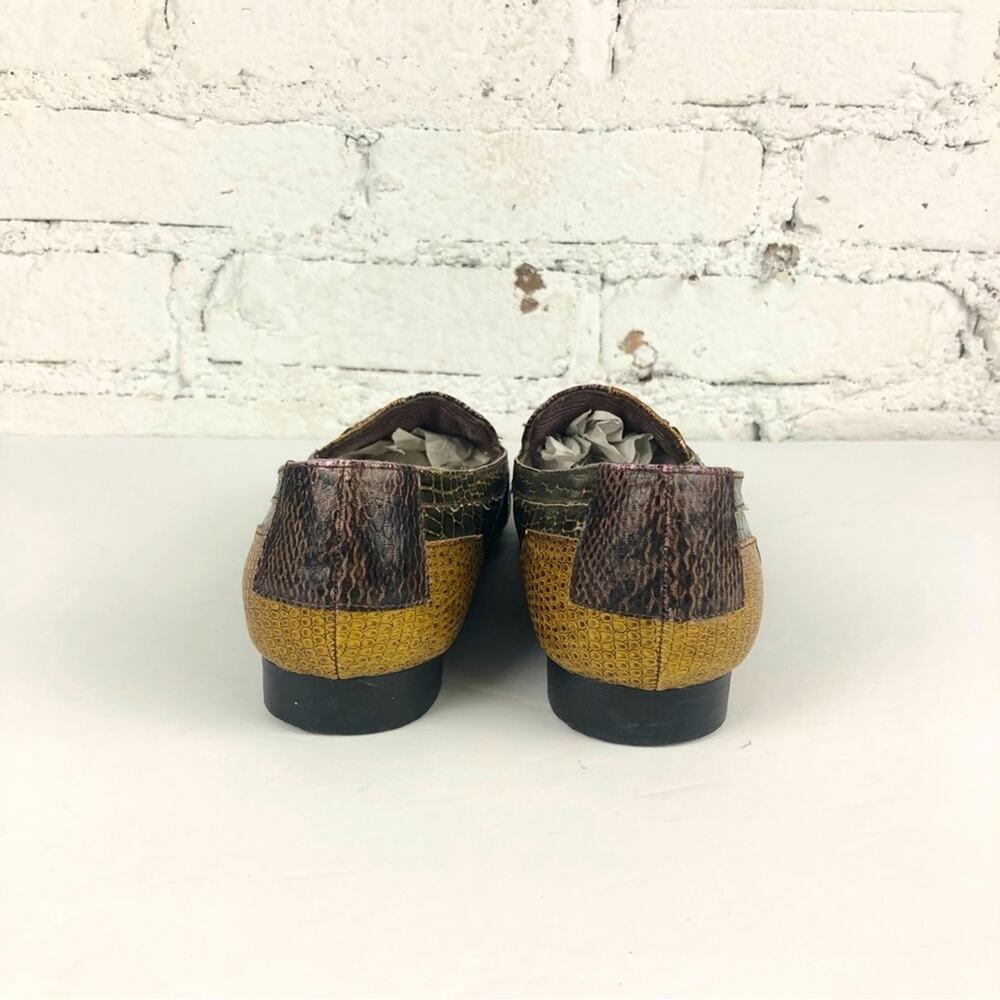 Vintage Annie Patchwork Faux Animal Tiger Accent Loafers - Picture 6 of 12